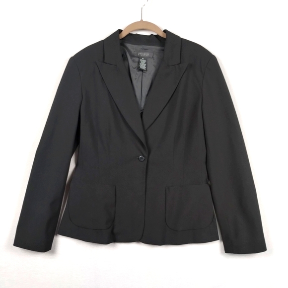 The Limited Womens Medium Jacket Black Stretch Long Sleeve Pockets Collared - Picture 1 of 11